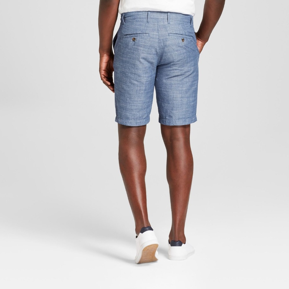 Geneva Blue Chambray Linden Flat Front Chino Short - Picture 2 of 8